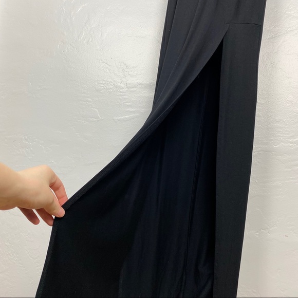 ASOS Black Maxi Dress Halter Soft (Tshirt material - Picture 2 of 5